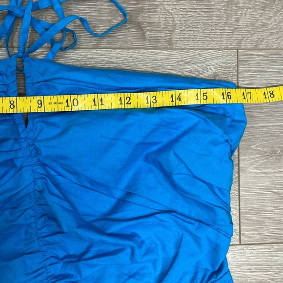 NWOT LOFT Keyhole Halter Midi Dress Turquoise 10P - Picture 9 of 16